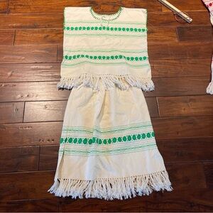 Mexicana hand loomed embroidered 2 piece outfit S-M